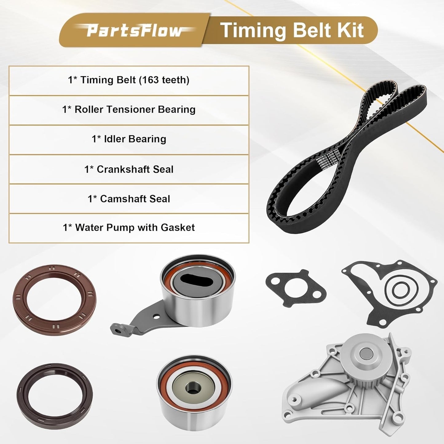 Partsflow Timing Belt Kit & Water Pump For 1986-1999 Toyota Celica for 1987-2001
