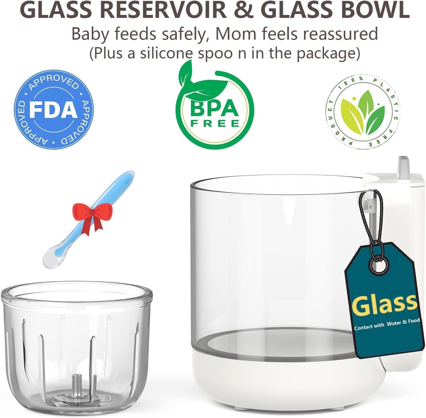 Baby Food Maker Glass 12oz Steamer and Blender Glass Reservoir & Bowl 9 in 1 Bab