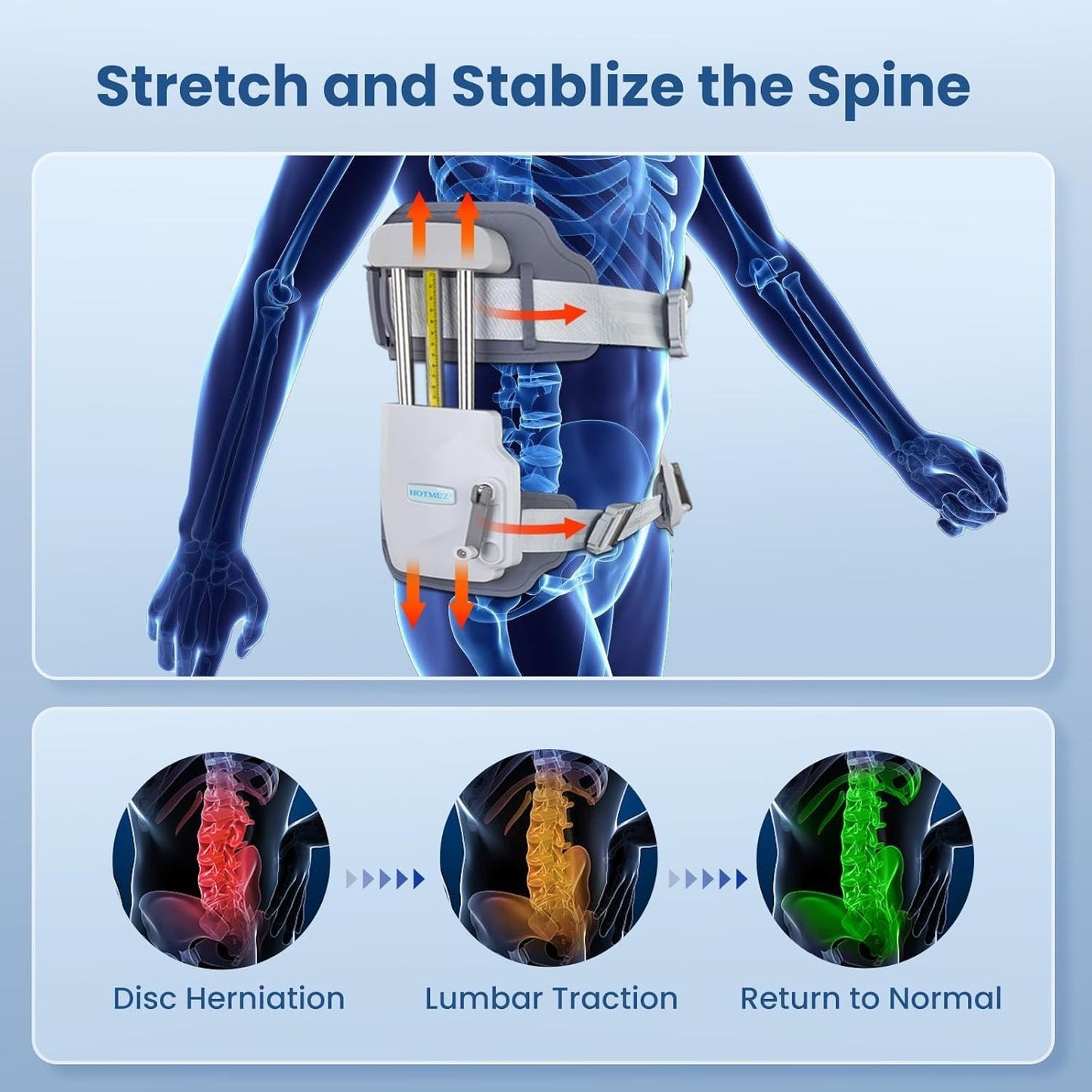 Professional Lumbar Traction Device,Herniated Disc Back Pain Relief Device,