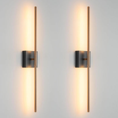 Modern Light Fixture Set of Two 27.8x4.3x3.4in Black and  Gold
