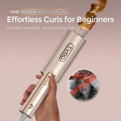 Upgraded Automatic Rotating Curling Iron - TYMO CurlPro Plus Long Barrel Curl