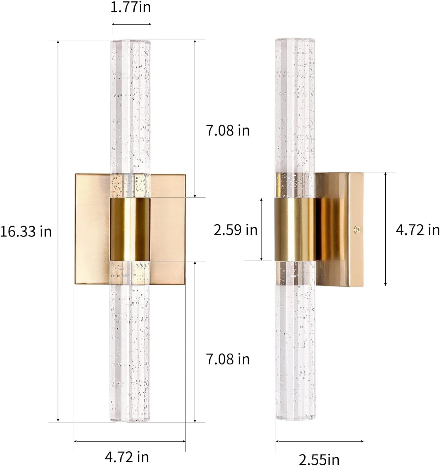Modern 3000K LED Wall Sconce,Bathroom Vanity Light with Bubble Crystal,12W