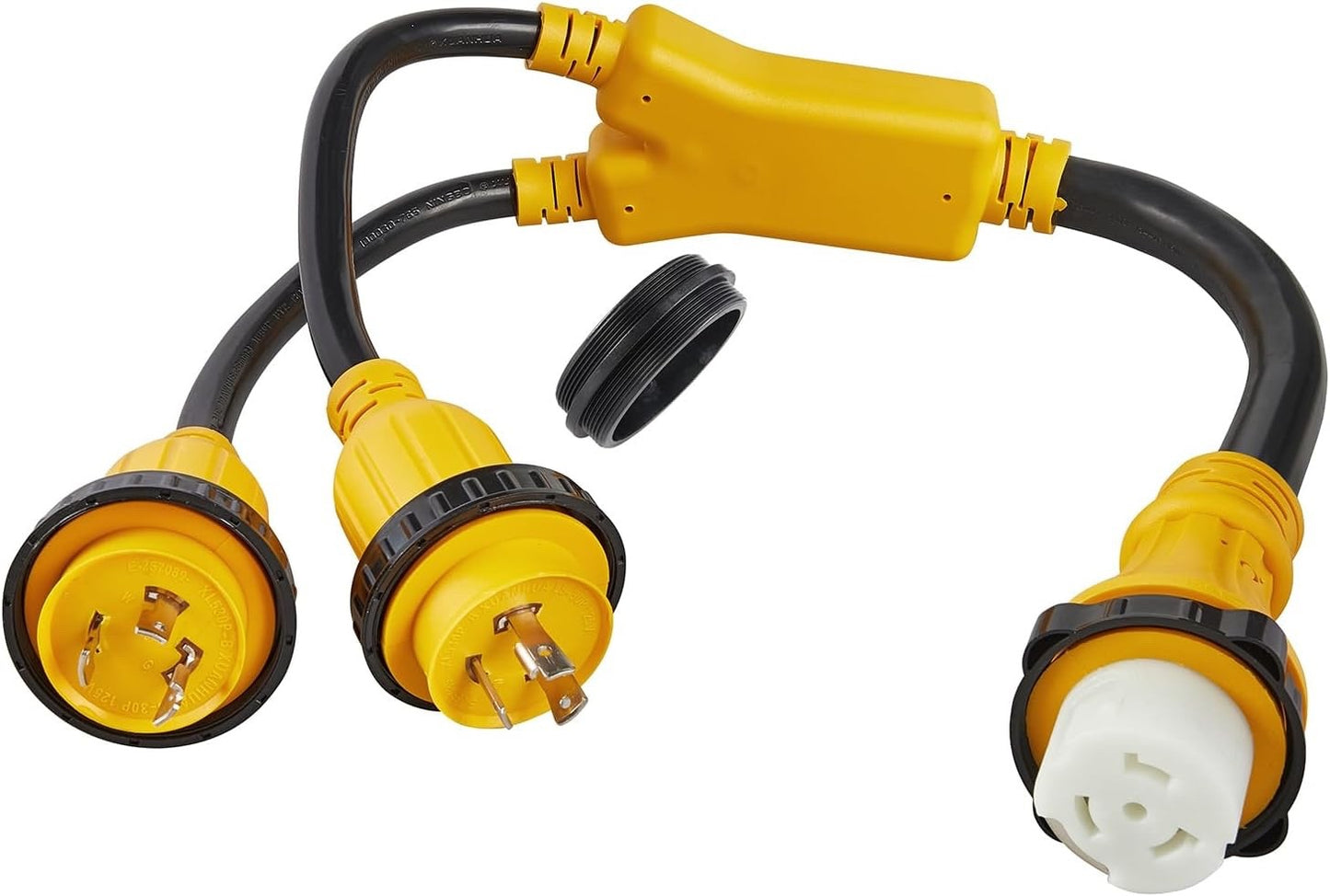 MECMO Marine Shore Power Reverse Y Adapter, 2X L5-30P 30A to SS2-50R 50A 125/250