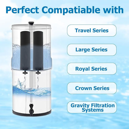 4 Packs Replacement Gravity System Filters BB9-2 Black For Berkey Water Filter
