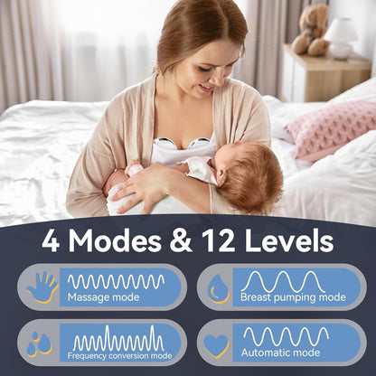 Hands Free Breast Pump Wearable MY-375 - Strong Suction, Low Noise, Wearable Bre