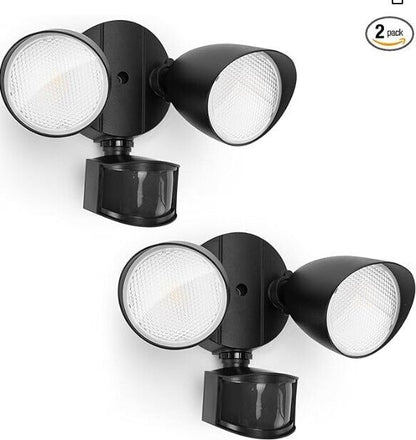 UME 2-Packs 6222B 2500 Lumen 32 Watt 28 LED Dual-Head Floodlight Black