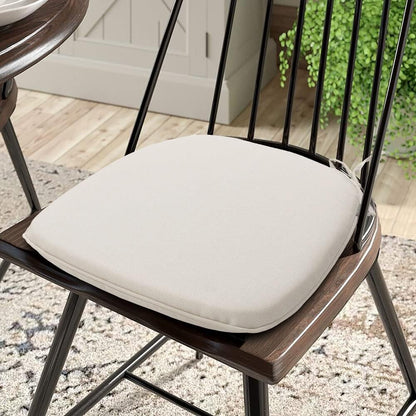 Outdoor/Indoor 17"x16"x2" Chair Cushions with Ties Waterproof Set of 4 Cream