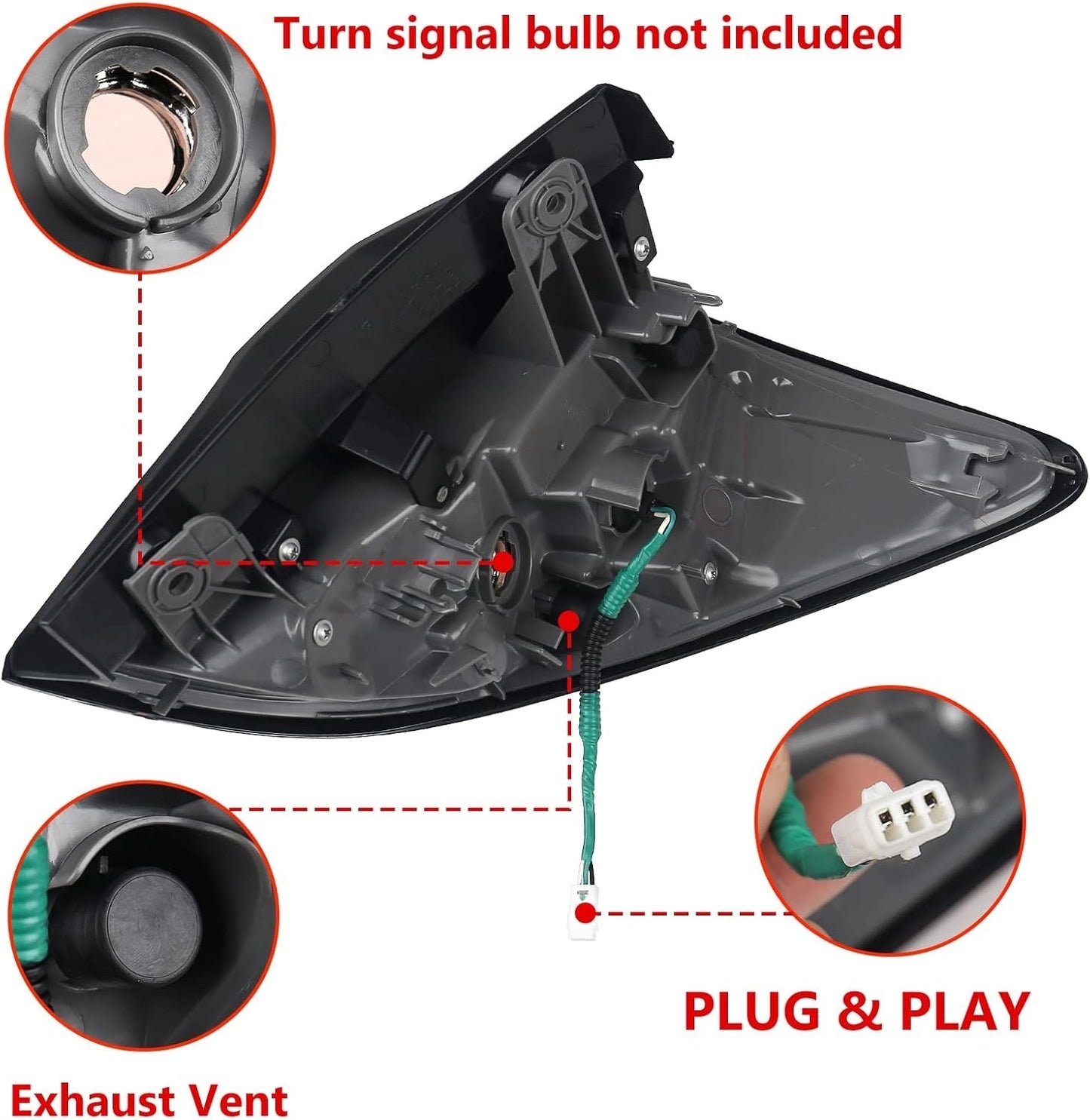 Huray Outer Tail Light for Honda HRV 2016 2017 2018 Taillight Assembly Brake