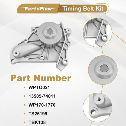 Partsflow Timing Belt Kit & Water Pump For 1986-1999 Toyota Celica for 1987-2001