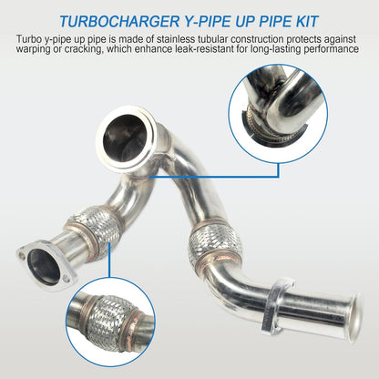 JDMSPEED New Turbocharger Y-Pipe Up Pipe Kit With Gasket Replacement For Ford 6