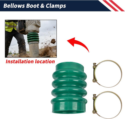 0177355 Bellows Boot with 2PCS Clamps for Jumping Jack Rammers 5000177355 010.