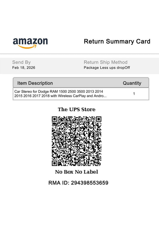 Car Stereo for Dodge RAM 1500 2500 3500 2013 2014 2015 2016 2017 2018 with Wirel