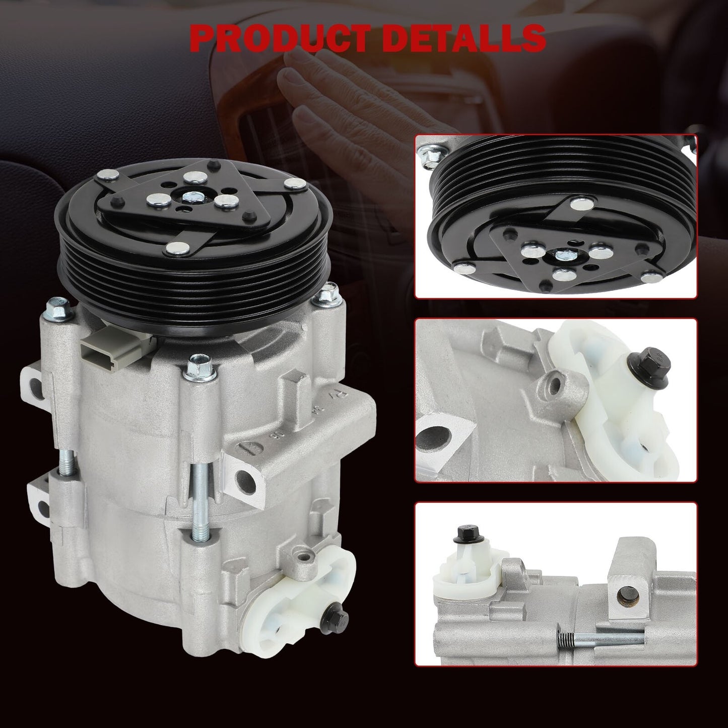 ECCPP A/C Compressor with Clutch 2003-2007 Fit for Ford Focus 2.0L 2.3L 2.5L AC