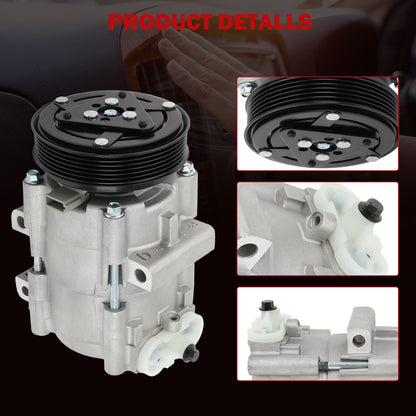 ECCPP A/C Compressor with Clutch 2003-2007 Fit for Ford Focus 2.0L 2.3L 2.5L AC