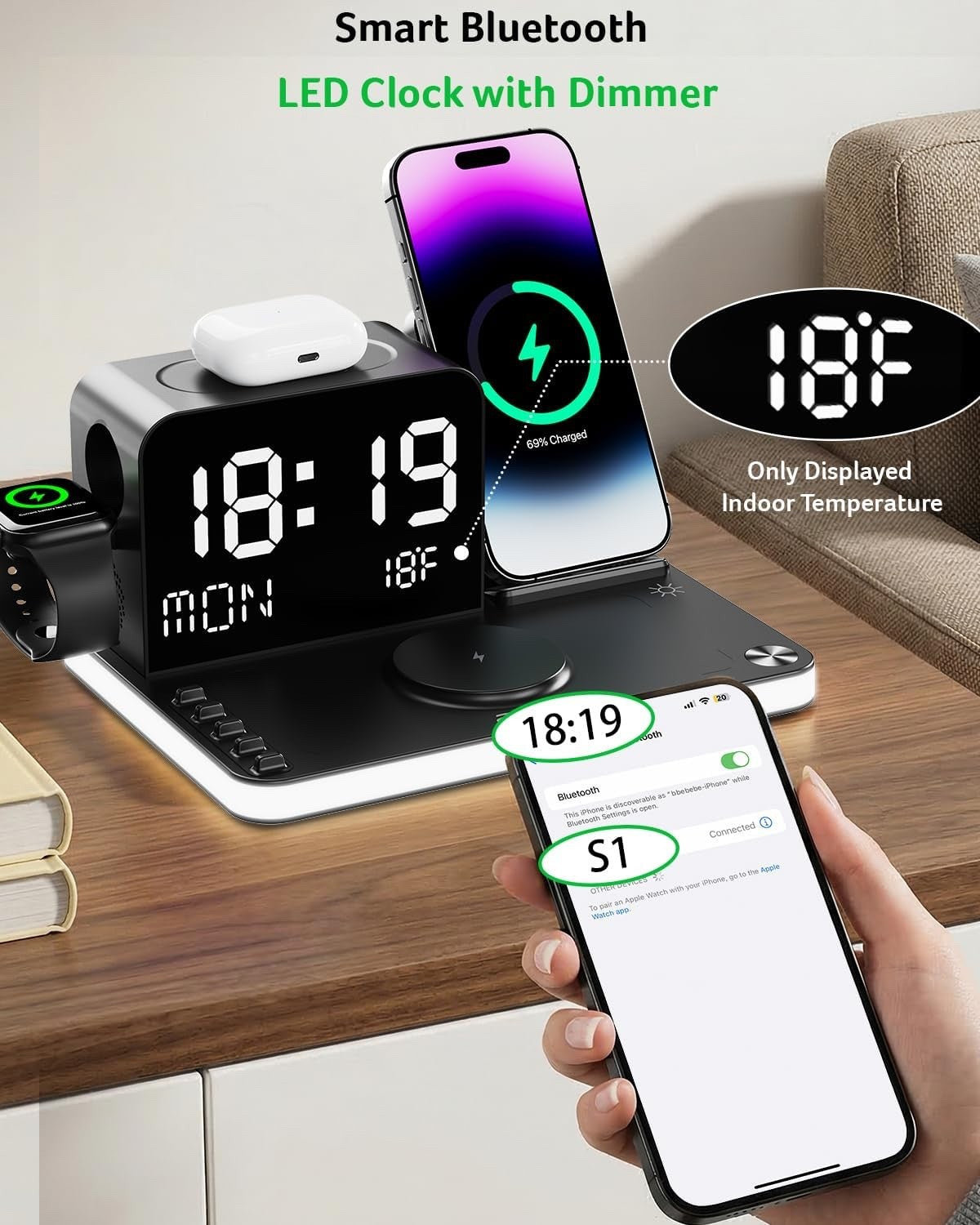 acer 7-in-1 Wireless Charging Station Charger Stand for Multiple Devices. SEALED