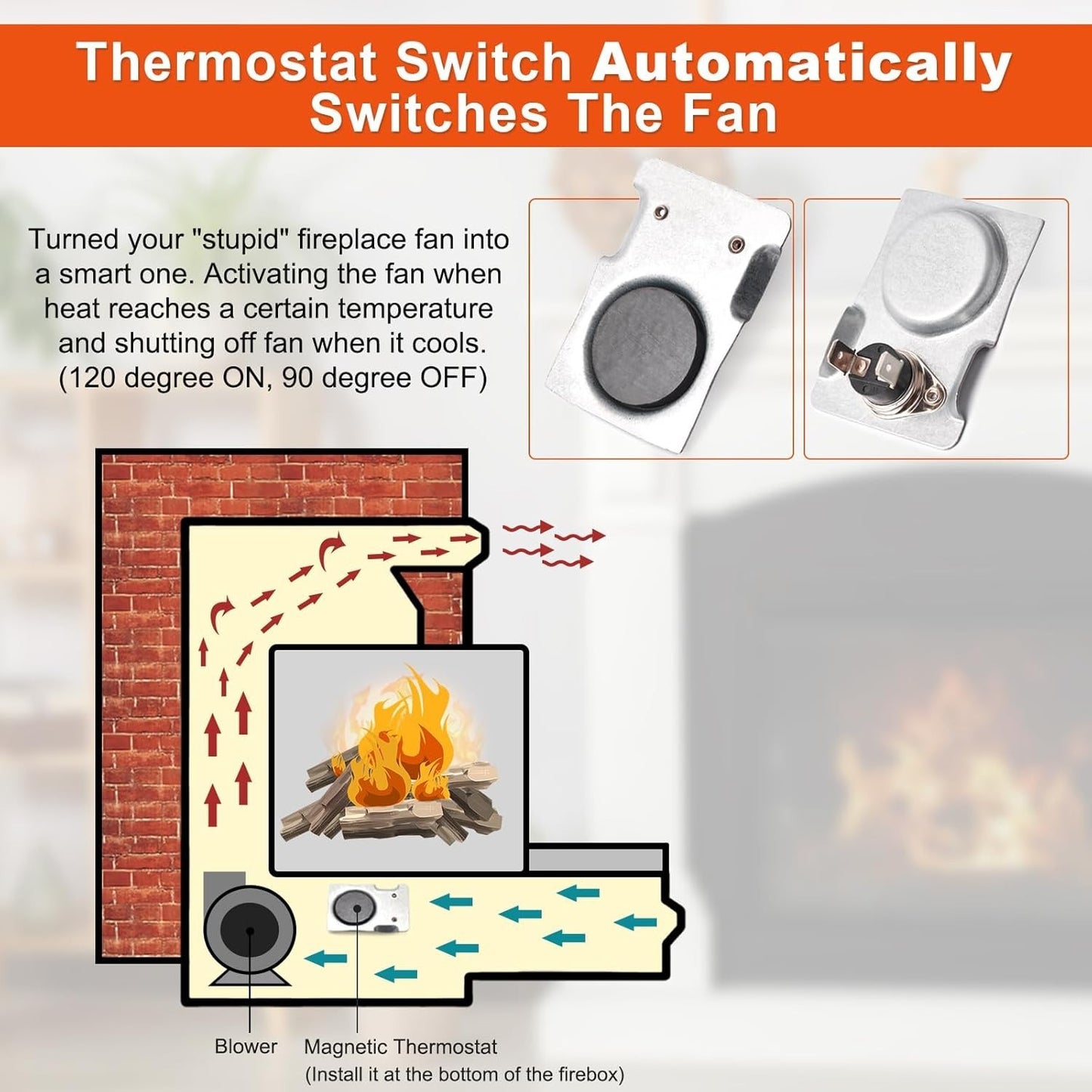 Adviace Fireplace Fan Kit for Regency Wood & Gas Stove, 910-157/P Blower Kit