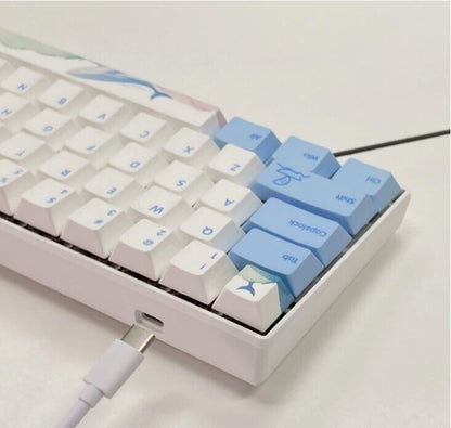 FKZ CXTECH X61 Sea Blue Theme Mechanical Keyboard,Outemu Hot Swap Switch Cherry