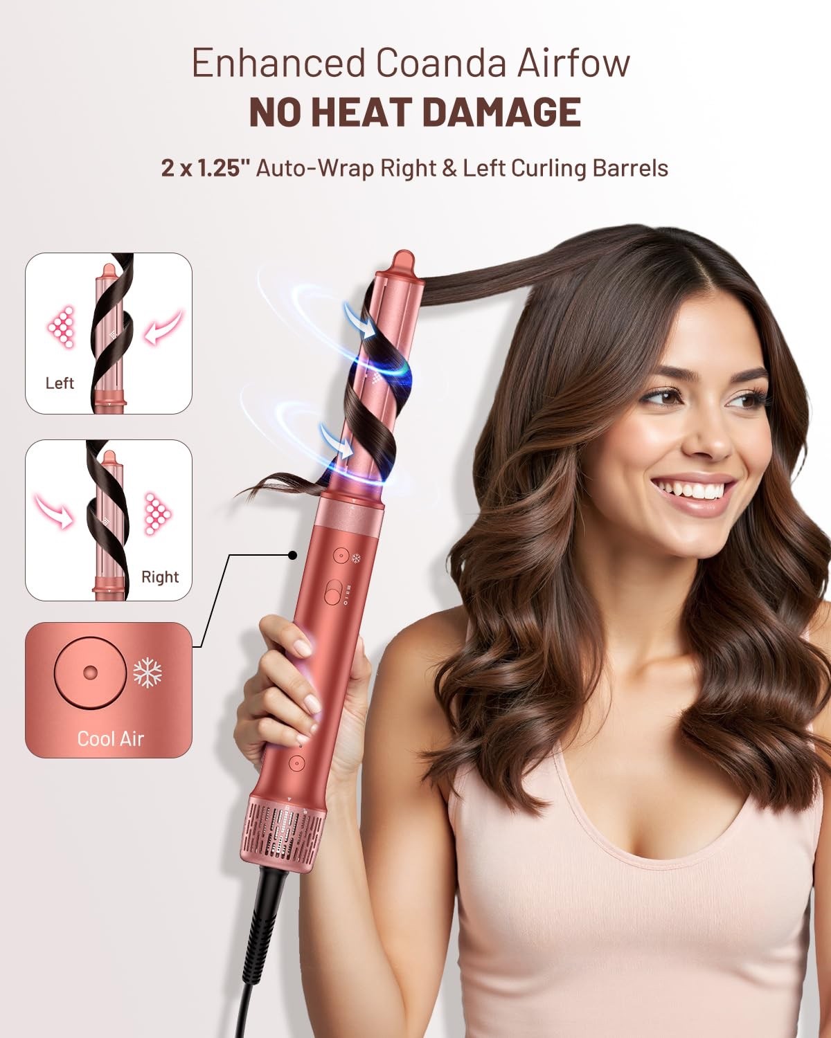 HITTIONA 5 in 1 High-Speed Hair Dryer Brush - Hot Air Styler & Hair Styler, Fast