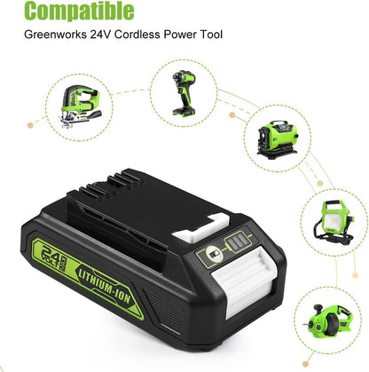 2Pack 24Volt Replacement Greenworks 24V Battery 3.5A, 29842 29852 29322