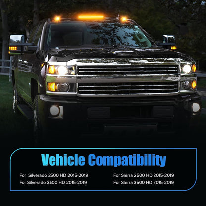 Amber LED Cab Roof Light Compatible with 2015-2019 Silverado Sierra 2500HD 3500H