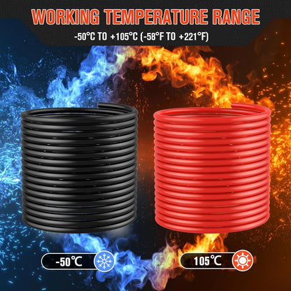 6 Gauge Wire 6 Awg Wires 20 FT Black + 20 FT Red, 6 Gauge Battery Cable 6awg Mar