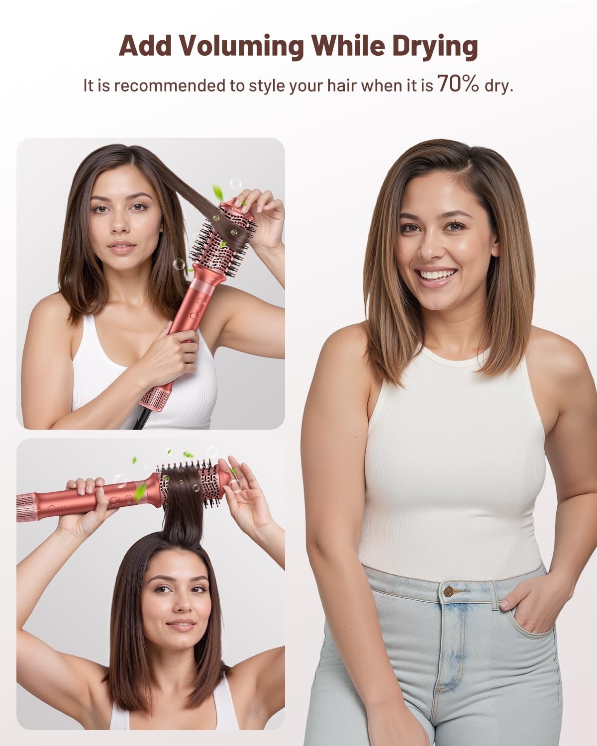 HITTIONA 5 in 1 High-Speed Hair Dryer Brush - Hot Air Styler & Hair Styler, Fast