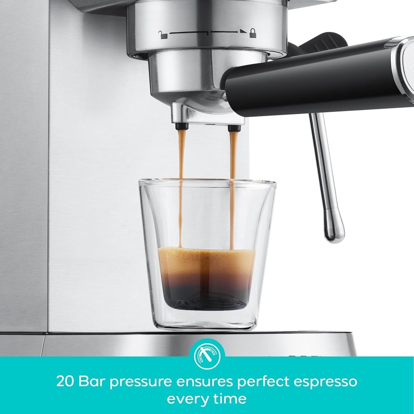 CASABREWS CM5418 Espresso Machine 20 Bar, Compact Espresso Maker with Steam Milk