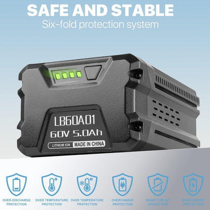 60V 5.0Ah Lithium Battery for Greenworks 60V Battery LB60A00 LB60A01 LB60A02 LB6