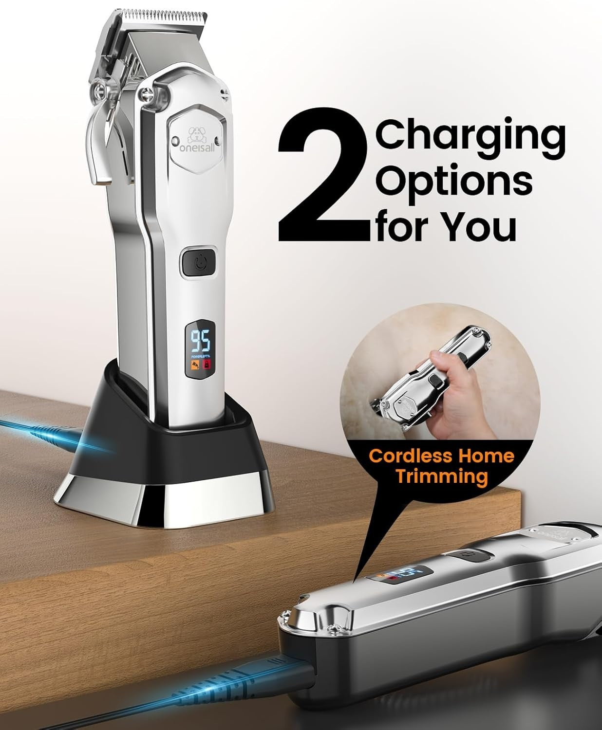 oneisall Dog Clippers for Grooming Thick Hair Professional,Cordless/Low Noise
