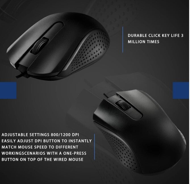 Hoteam Wired USB Mouse, 54 Pack, Black, Unisex