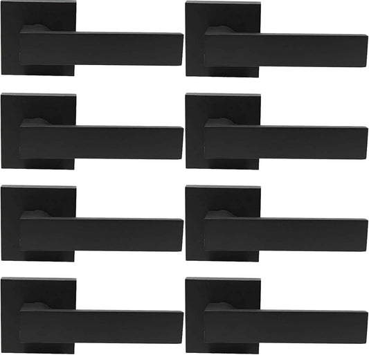 8 Pack Probrico Half Dummy Square Non-Turning Door Levers Matte Black NEW
