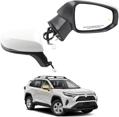 2019-2024 Toyota Rav4 Right Passenger Side Mirror Ice Cap White (8Pins)