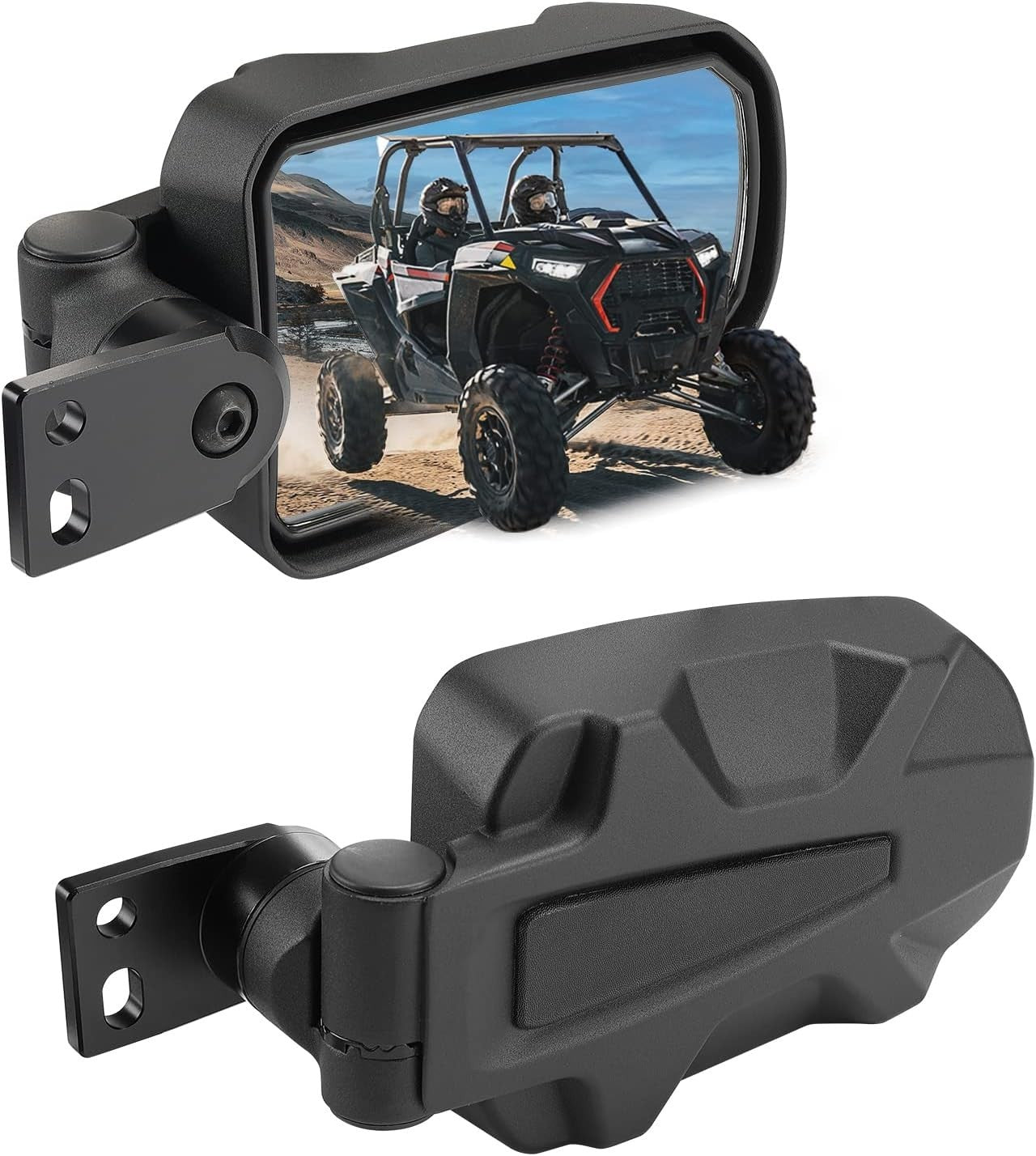 KEMIMOTO UTV Side Mirrors, Adjustable Surface Folding Aluminum Special Clamp Sid