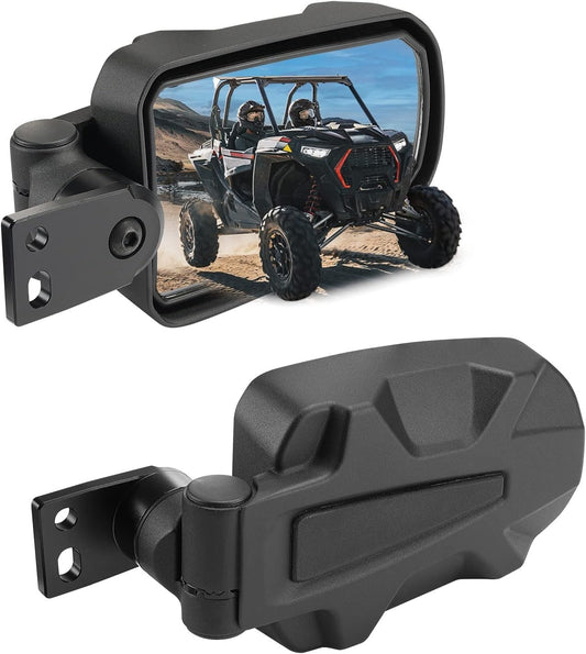 KEMIMOTO UTV Side Mirrors, Adjustable Surface Folding Aluminum Special Clamp Sid