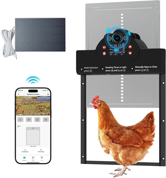 Besly HD AI Camera Automatic Chicken Coop Door, WiFi Solar Powered