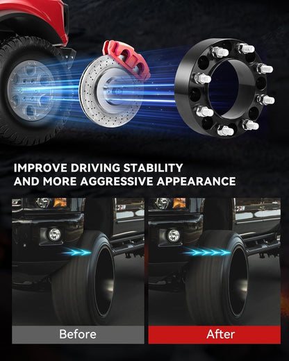 YIZBAP 2PCS 8x170 Hubcentric Wheel Spacers, 2 inch 8x170mm Wheel Spacers 125 mm