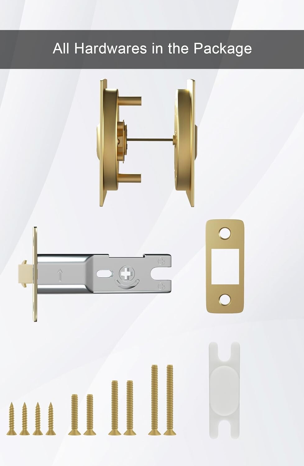 goldenwarm Gold Pocket Door Hardware, Brushed Gold Contemporary Privacy Squar...