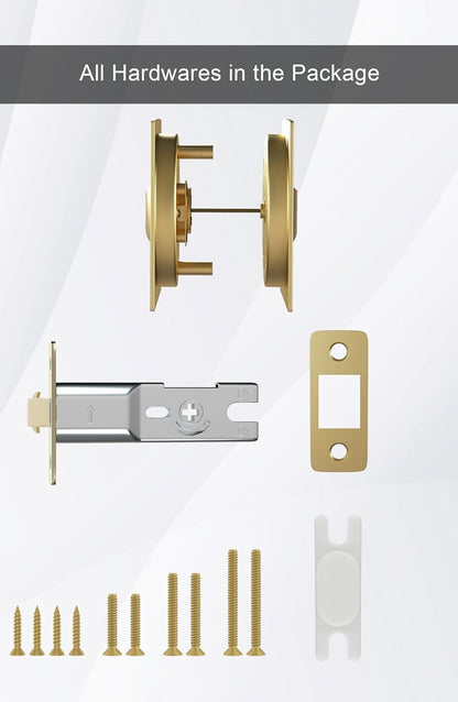 goldenwarm Gold Pocket Door Hardware, Brushed Gold Contemporary Privacy Squar...