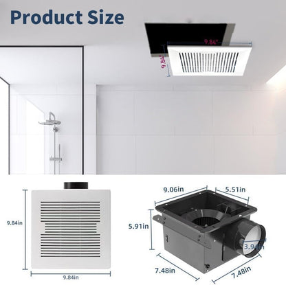 Bathroom Exhaust Fan 88CFM 1.0 Sone, Ultra-quiet Bathroom Vent Fan System Extra