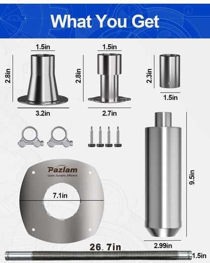 Generator Exhaust Extension Silencer Kit – Universal Fit for Firman, Honda, Cham