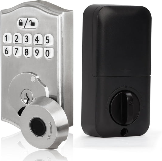 Keyless Smart Deadbolt – 3-in-1 Biometric, Keypad & Code Door Lock