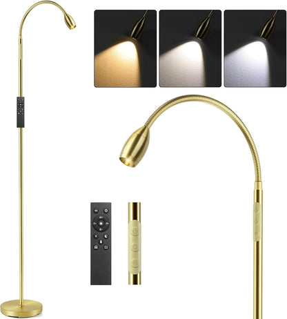 Reading Floor Lamp, 72" Tall LED Lamp with Flexible Gooseneck, Dimmable Zoomable