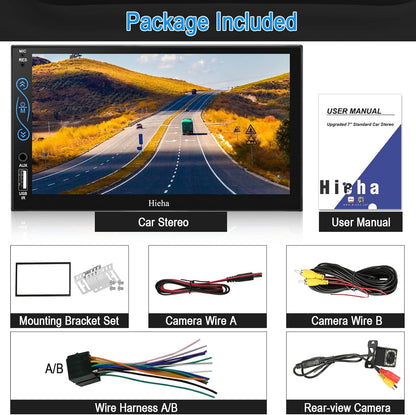 Hieha Car Stereo Compatible with Apple Carplay and Android Auto, 7 Inch Double