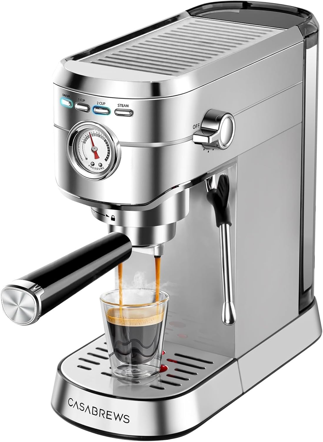 CASABREWS CM5418 Espresso Machine 20 Bar, Compact Espresso Maker with Steam Milk