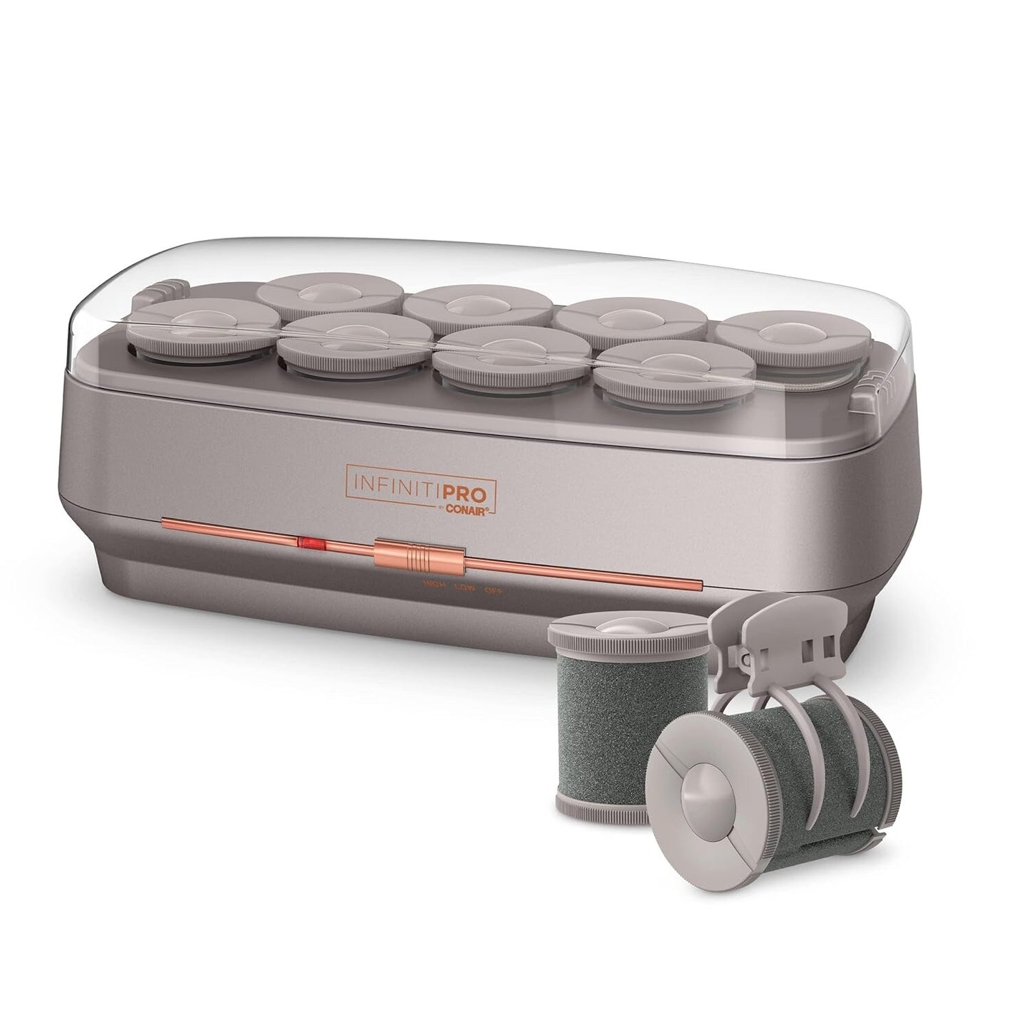 INFINITIPRO BY CONAIR Ceramic Flocked Hot Rollers for Long, Medium, and All Hair