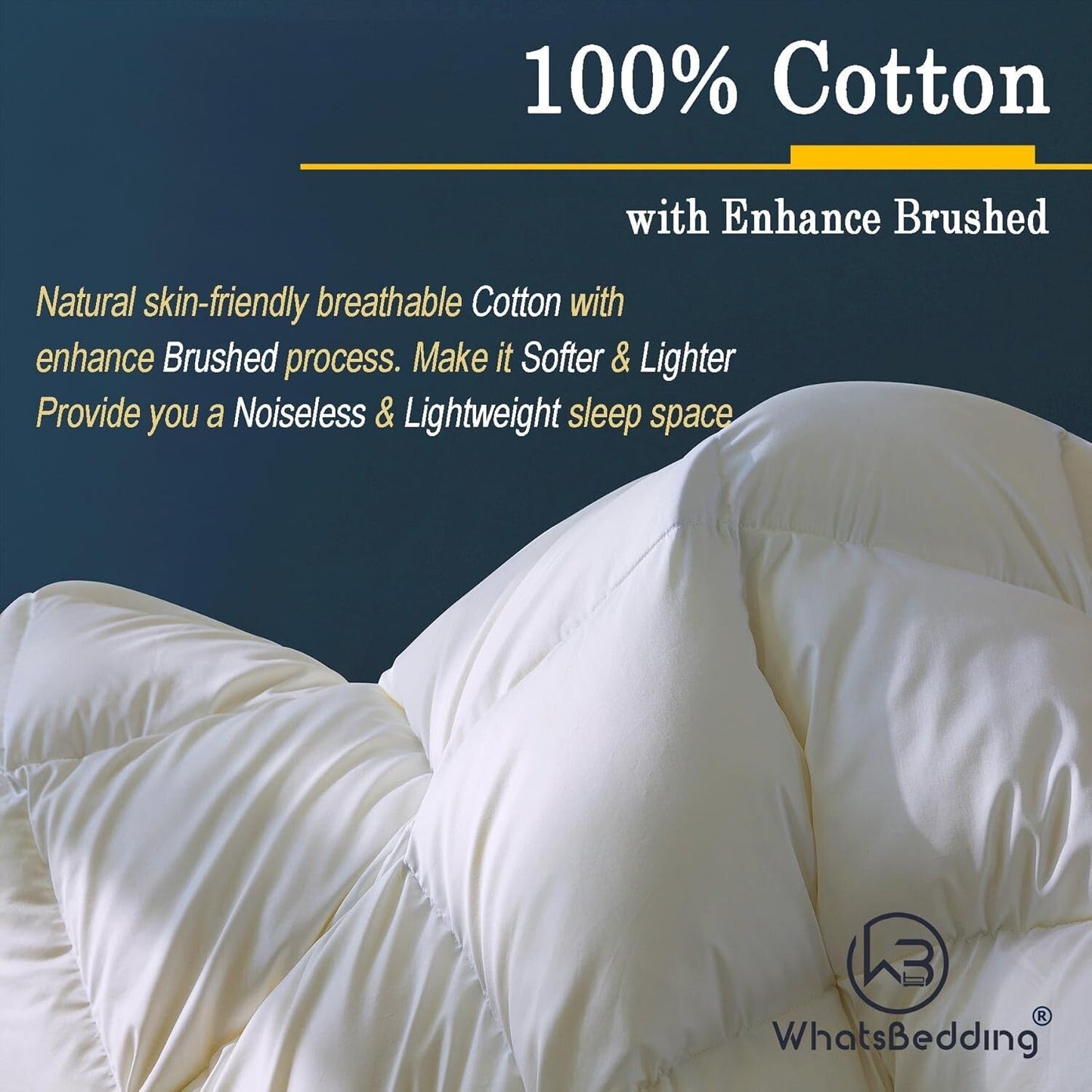 WhatsBedding Puffy White Feather Comforter Oversize King with Feathers Down