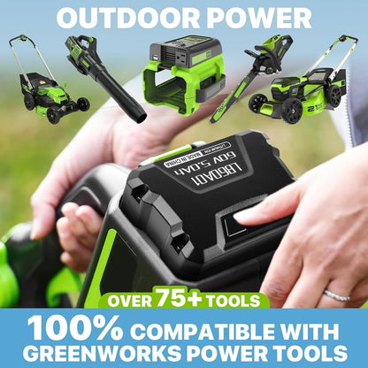 60V 5.0Ah Lithium Battery for Greenworks 60V Battery LB60A00 LB60A01 LB60A02 LB6