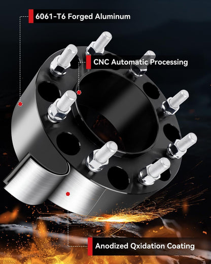 YIZBAP 2PCS 8x170 Hubcentric Wheel Spacers, 2 inch 8x170mm Wheel Spacers 125 mm