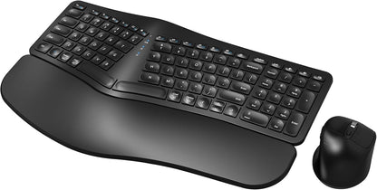 MK960 Ergonomic Wireless Keyboard Mouse Combo, Bluetooth/2.4G Split Design