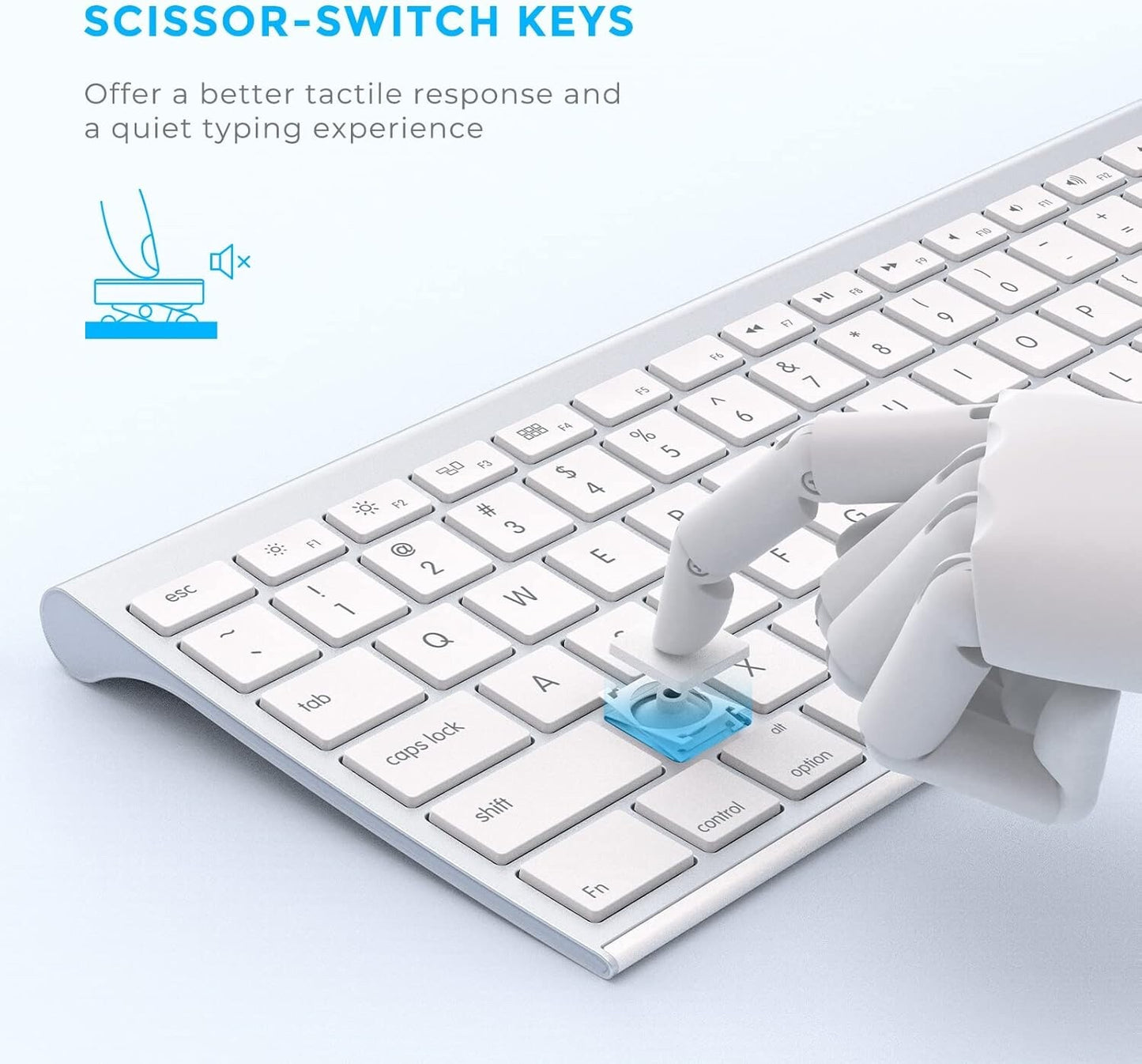 Bluetooth Keyboard Mouse for Mac, Ultra Slim Wireless Keyboard Mouse Combo